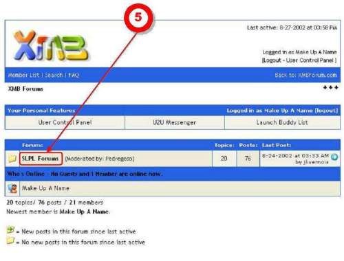 (5) First, click on "SLPL Forums."